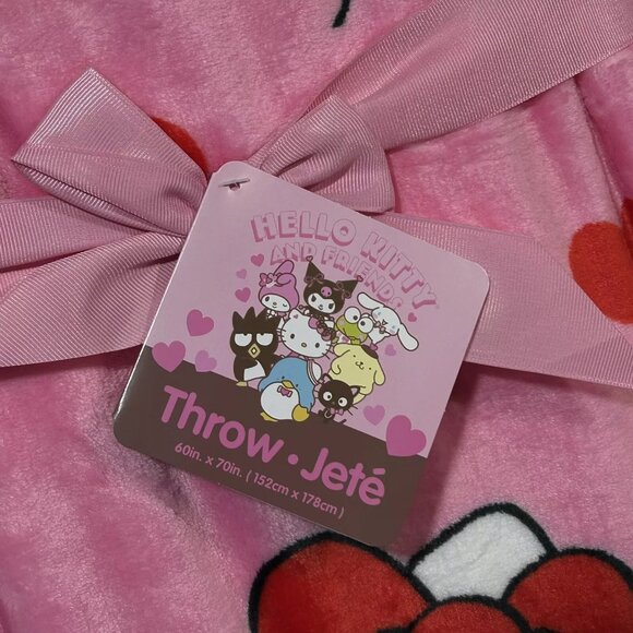 Hello Kitty Hearts And Kittys Throw Pink Multi 60X70in Throw Soft and Plush - Picture 4 of 7